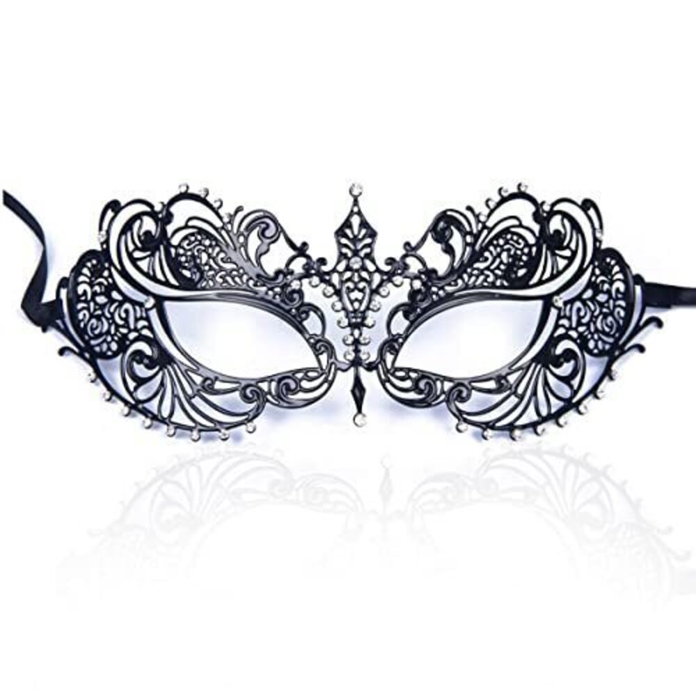 3760 Masquerade Mask Shiny Laser Cut Metal Rhinestone Mask Party Porm Ball
